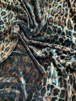 Cheetah Printed Velvet - Brown / Black -Fabrics And Fabrics Store 7235 3