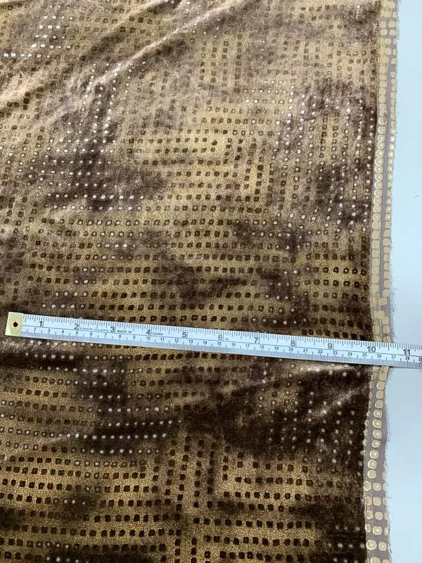 Geometric Embossed-Look Printed Velvet - Mocha Brown 6 Geometric Embossed-Look Printed Velvet - Mocha Brown - Image 4