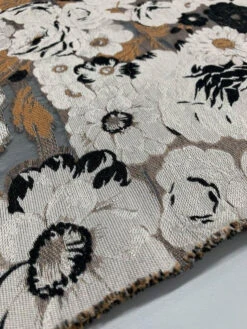 Italian Heavy-Weight Floral Fil Coupé Novelty Brocade - Beige / Brown / Black 12 Italian Heavy-Weight Floral Fil Coupé Novelty Brocade - Beige / Brown / Black -Fabrics And Fabrics Store 7404 4