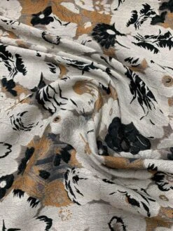 Italian Heavy-Weight Floral Fil Coupé Novelty Brocade - Beige / Brown / Black 11 Italian Heavy-Weight Floral Fil Coupé Novelty Brocade - Beige / Brown / Black -Fabrics And Fabrics Store 7404 5
