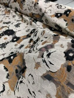 Italian Heavy-Weight Floral Fil Coupé Novelty Brocade - Beige / Brown / Black 13 Italian Heavy-Weight Floral Fil Coupé Novelty Brocade - Beige / Brown / Black -Fabrics And Fabrics Store 7404 6