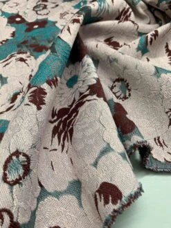 Italian Heavy-Weight Floral Fil Coupé Novelty Brocade - Grey / Teal / Plum 10 Italian Heavy-Weight Floral Fil Coupé Novelty Brocade - Grey / Teal / Plum -Fabrics And Fabrics Store 7405 4