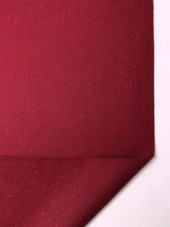 Italian Speckled Stretch Wool Coating - Cranberry Red