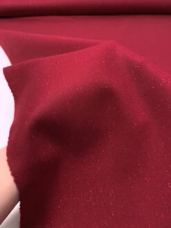 Italian Speckled Stretch Wool Coating - Cranberry Red -Fabrics And Fabrics Store 7413 7