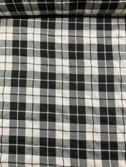 Plaid Cotton Shirting - Black / White
