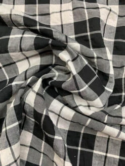 Plaid Cotton Shirting - Black / White 10 Plaid Cotton Shirting - Black / White -Fabrics And Fabrics Store 7459 3