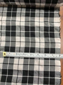 Plaid Cotton Shirting - Black / White 9 Plaid Cotton Shirting - Black / White -Fabrics And Fabrics Store 7459 5