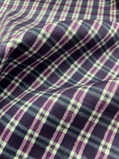 Plaid Cotton Shirting - Purple / White -Fabrics And Fabrics Store 7466 4
