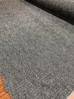 Italian Herringbone Stretch Wool Tweed - Black / White -Fabrics And Fabrics Store 7508 2