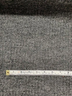 Italian Herringbone Stretch Wool Tweed - Black / White -Fabrics And Fabrics Store 7508 3