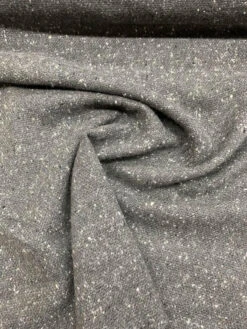 Italian Speckled Donegal Jacket Weight Wool Tweed - Grey / White