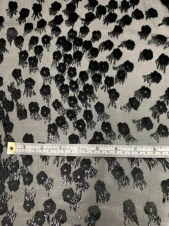 French Polka Dot Floral Metallic Burnout Velvet - Black 13 French Polka Dot Floral Metallic Burnout Velvet - Black -Fabrics And Fabrics Store 7626 4