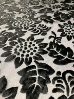 Floral Burnout Velvet - Black 14 Floral Burnout Velvet - Black -Fabrics And Fabrics Store 7634 3