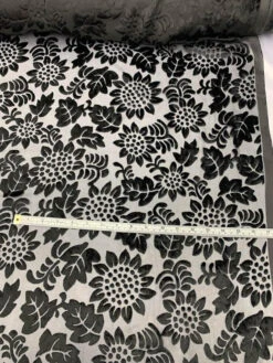 Floral Burnout Velvet - Black 11 Floral Burnout Velvet - Black -Fabrics And Fabrics Store 7634 4