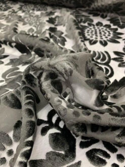 Floral Burnout Velvet - Black 15 Floral Burnout Velvet - Black -Fabrics And Fabrics Store 7634 6