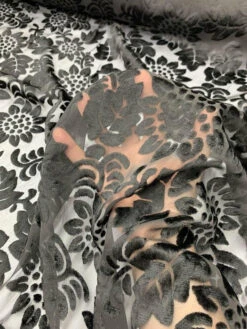 Floral Burnout Velvet - Black 13 Floral Burnout Velvet - Black -Fabrics And Fabrics Store 7634 7