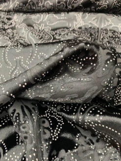 Abstract Damask-Style Flocked Velvet - Black / White -Fabrics And Fabrics Store 7638 5