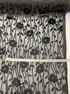 Floral Vines Burnout Velvet - Black -Fabrics And Fabrics Store 7641 5