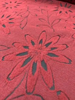 Woven Floral Burnout-Like Wool Suiting - Burgundy / Black -Fabrics And Fabrics Store 7671 10