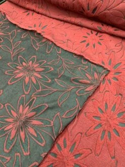 Woven Floral Burnout-Like Wool Suiting - Burgundy / Black -Fabrics And Fabrics Store 7671 13