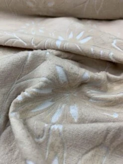 Woven Floral Burnout-Like Wool Suiting - Tan / Ivory -Fabrics And Fabrics Store 7673 5