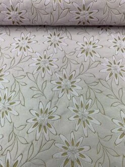 Woven Floral Burnout-Like Wool Suiting - Lavender / Tan