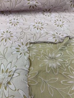 Woven Floral Burnout-Like Wool Suiting - Lavender / Tan -Fabrics And Fabrics Store 7675 7