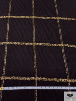 Oversized Windowpane Lurex Wool Tweed Suiting - Black / Gold -Fabrics And Fabrics Store 7682 4 def52842 454f 46f3 bd8e a0d22b8ad26e
