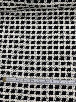 Windowpane Woven Wool Tweed - Black / White -Fabrics And Fabrics Store 7684 3