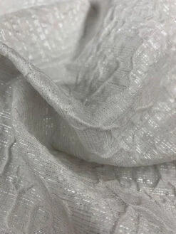 Textured Floral Light Weight Brocade With Lurex - Light Grey / Silver -Fabrics And Fabrics Store 7727 5