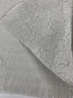 Textured Floral Light Weight Brocade With Lurex - Light Grey / Silver -Fabrics And Fabrics Store 7727 6