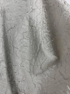Textured Floral Light Weight Brocade With Lurex - Light Grey / Silver -Fabrics And Fabrics Store 7727 7