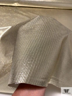 Diagonal Striped Fused-Back Lamé - Gold