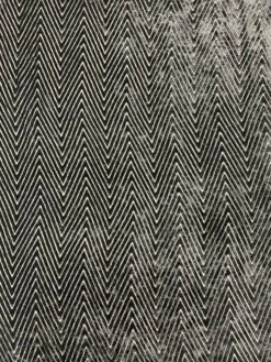 Chevron Cut Velvet - Black