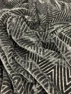 Chevron Cut Velvet - Black -Fabrics And Fabrics Store 7922 4