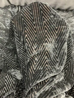 Chevron Cut Velvet - Black -Fabrics And Fabrics Store 7922 5