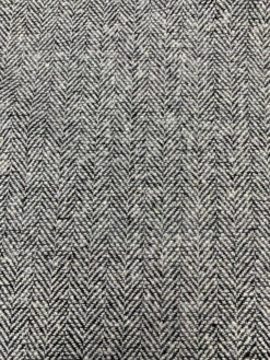 Herringbone Fused-Back Wool Coating - Off-White / Black