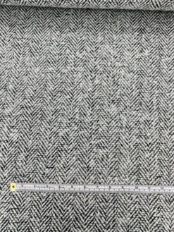 Herringbone Fused-Back Wool Coating - Off-White / Black 12 Herringbone Fused-Back Wool Coating - Off-White / Black -Fabrics And Fabrics Store 7945 5