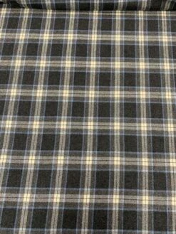Classic Plaid Flannel Wool Suiting - Grey / Blue / Ivory