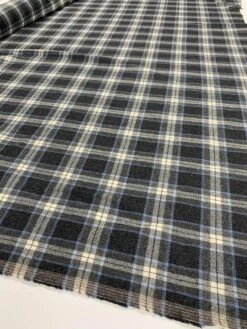 Classic Plaid Flannel Wool Suiting - Grey / Blue / Ivory 13 Classic Plaid Flannel Wool Suiting - Grey / Blue / Ivory -Fabrics And Fabrics Store 7951 6