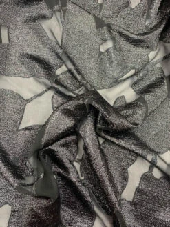 J Mendel Novelty Abstract Fil Coupé Metallic Chiffon - Black -Fabrics And Fabrics Store 7962 1