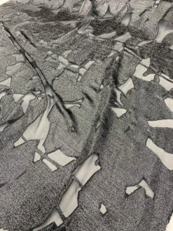 J Mendel Novelty Abstract Fil Coupé Metallic Chiffon - Black -Fabrics And Fabrics Store 7962 2