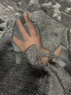 J Mendel Novelty Abstract Fil Coupé Metallic Chiffon - Black -Fabrics And Fabrics Store 7962 3