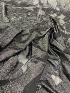 J Mendel Novelty Abstract Fil Coupé Metallic Chiffon - Black -Fabrics And Fabrics Store 7962 5