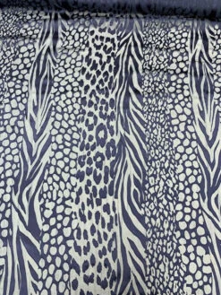 Animal Pattern Burnout Chiffon - Navy Blue