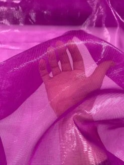 Novelty Lamé Jacquard Silk Organza - Hot Purple -Fabrics And Fabrics Store 7995 3