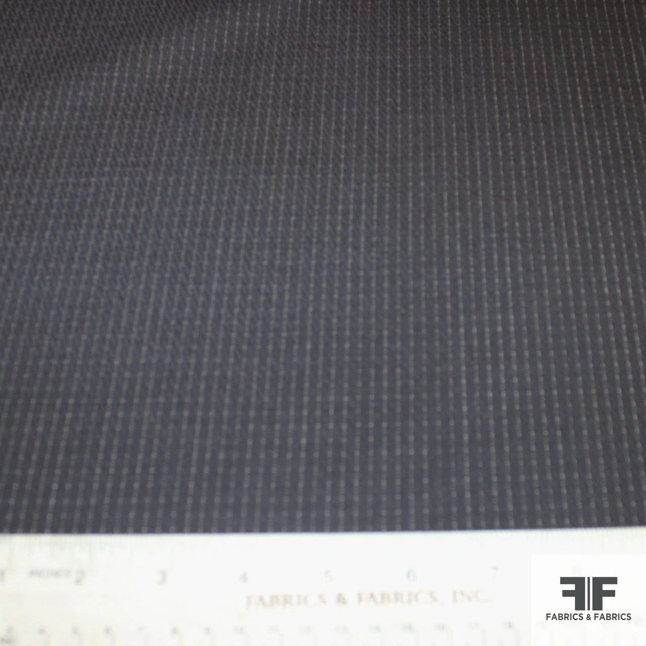 Pin Stripe Wool Suiting - Black 4 Pin Stripe Wool Suiting - Black - Image 2