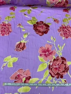 Floral Burnout Silk Chiffon - Lavender / Mauve / Pink / Lime -Fabrics And Fabrics Store 8020 5