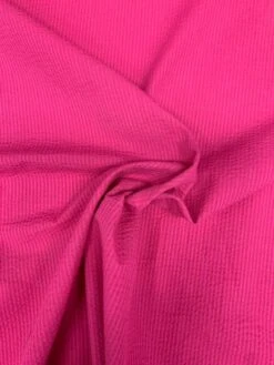 Mini Seersucker Solid Cotton Shirting - Magenta