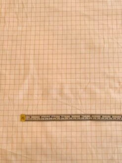 Small Windowpane Cotton Shirting - White / Tan -Fabrics And Fabrics Store 8140 4